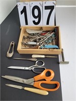 Wooden Box of Scissors ~ Grooming Tools
