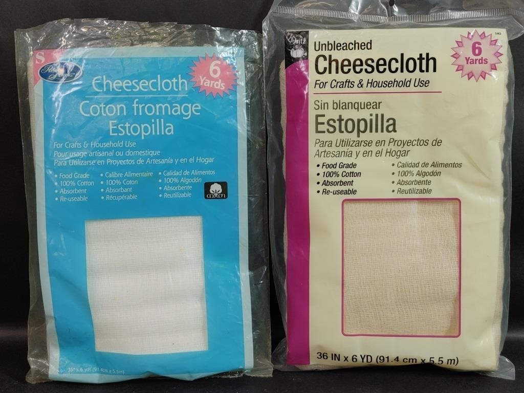 Unbleached Cheesecloth 6 Yards & CheeseCloth 6yrds