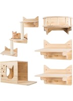 $136 MIUZMORE Pine Cat Wall Frame for Climbing