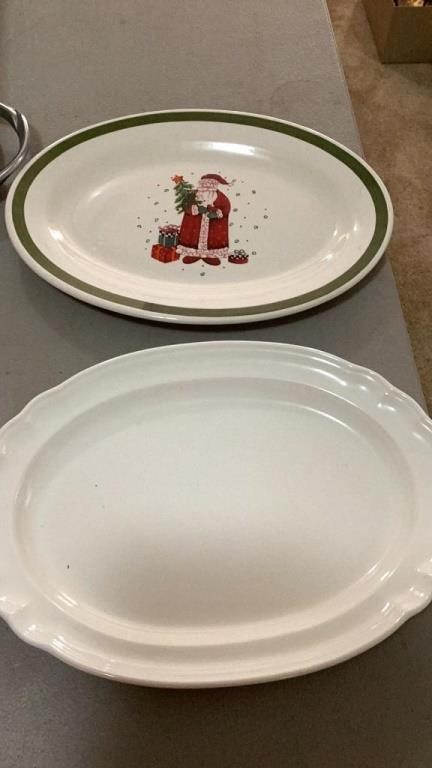 Santa over platter, platter, anchor ovenware