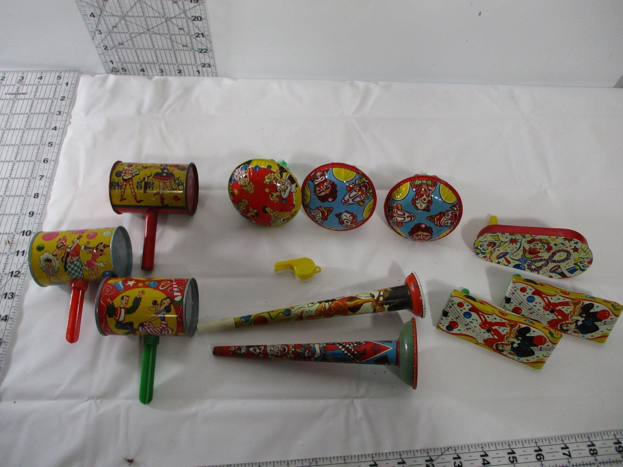 Antique Tin Toy Party Noise Makers