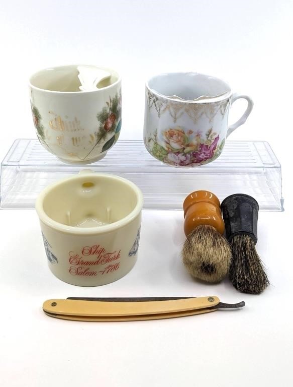 Shaving Items and Moustache Mugs