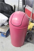 PINK TRASHCAN WITH LID - NO SHIPPING