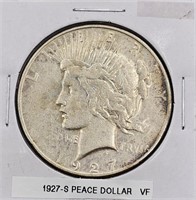 1927 S U.S. Peace Silver Dollar VF