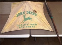 Vintage John Deere Tractor Umbrella & Pole Stand