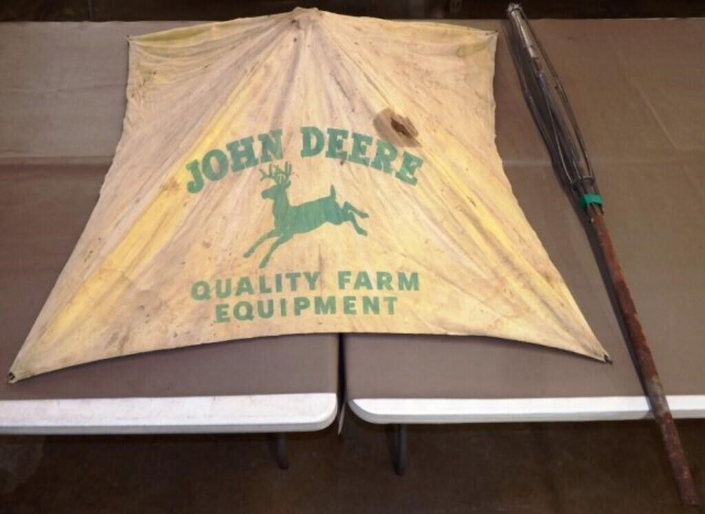 Vintage John Deere Tractor Umbrella & Pole Stand