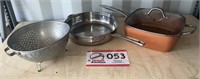 METAL STRAINER-COPPER CHEF SKILLET-FRY PAN