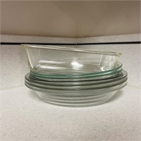 Lot of Pyrex Pie Plates w/ 1 Loaf