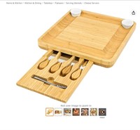 Cheese Board and Knife Set,Bamboo Charcuterie