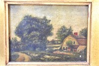 Antique Oil on Board Landscape