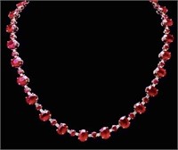$34,500  75.00 cts Ruby & Diamond 14k Necklace