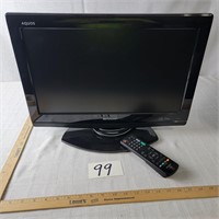 Small Sharp Flat Screen TV with Remote