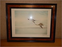 Signed Leon Danchin Colored Etching Pintail Ducks