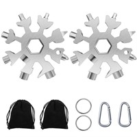 2 Pcs Snowflake Multi-Tool, 18-in-1 Snowflake Tool