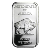 1 oz. Silver Buffalo Design Bar.999 Pure