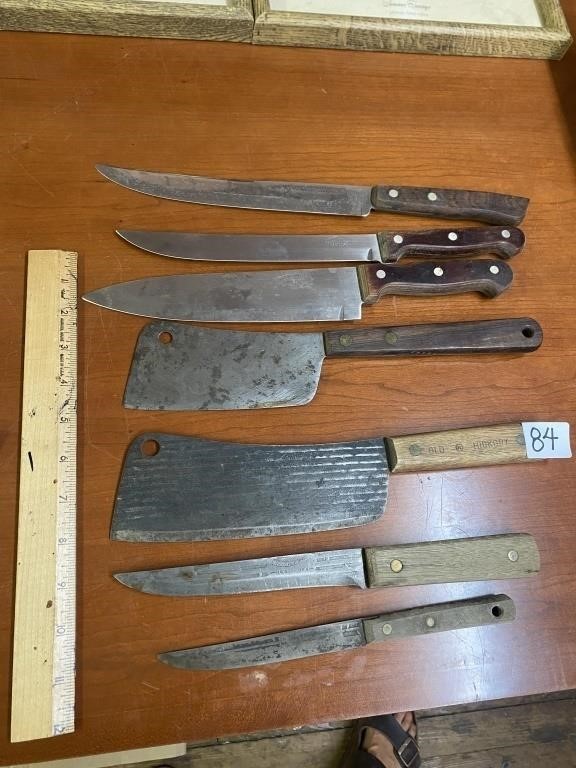 Seven. Assorted vintage knives Ontario Meat