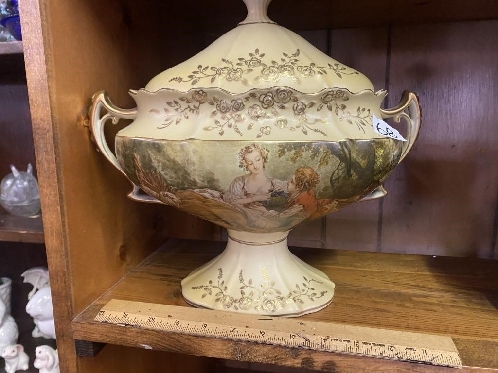 Vintage Prussia Biscuit Jar Francois Boucher La