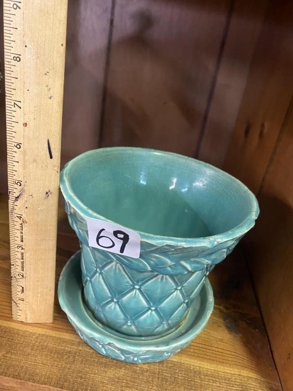 Turquoise McCoy flower pot