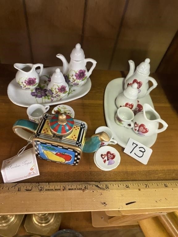 Lot miniature, Tea-Set, and teapot trinket box