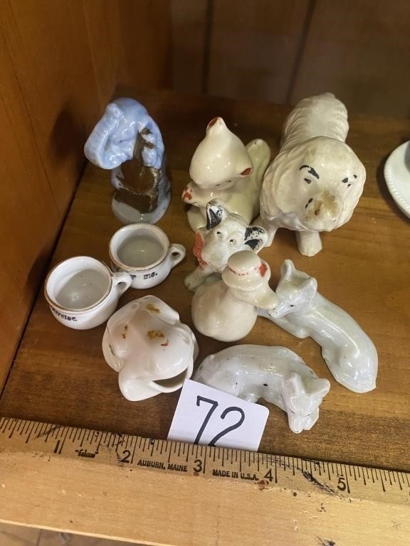 Lot vintage, miniature, glass animals