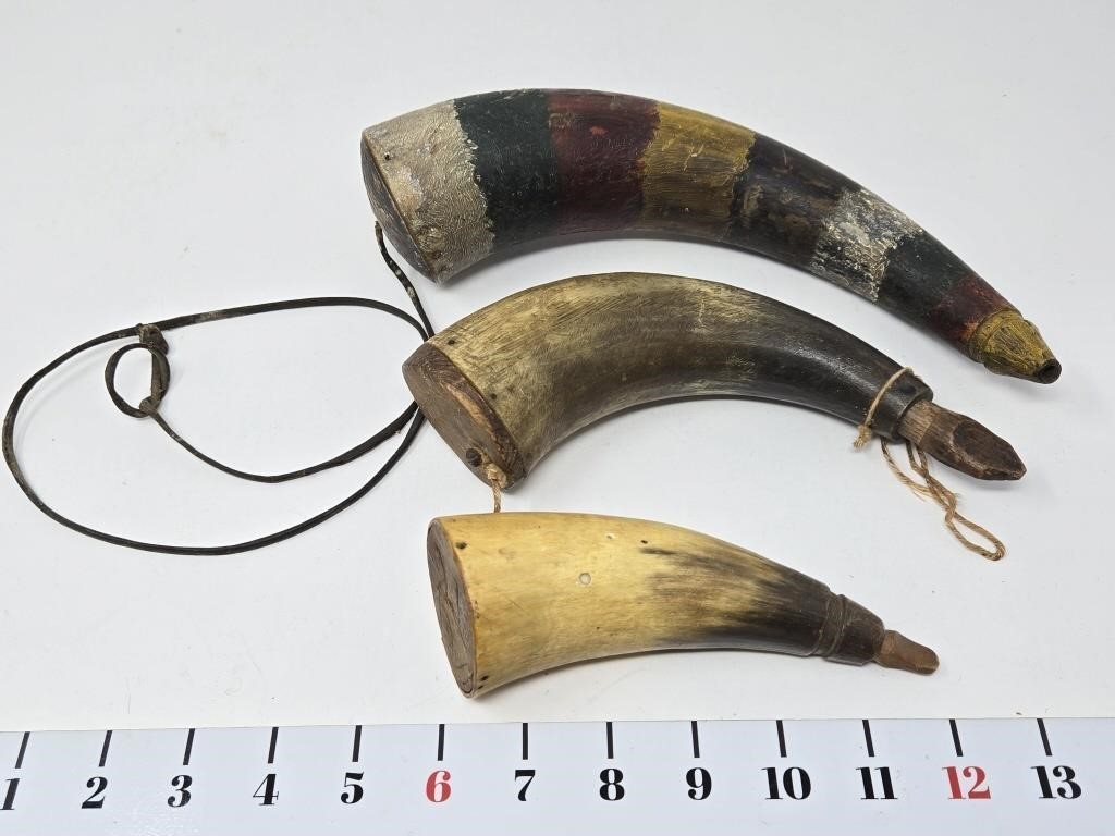 (3) Black Powder Horns