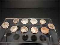 Set of Button Covers w/ U.S. Coins