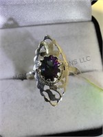 STERLING RING W/2CT MYSTIC TOPAZ, SIZE 8