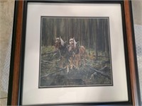 Framed horse print by Arlene Collins 18 x 22"