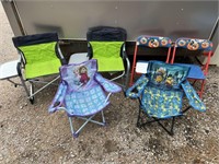 Six Children's Camp & Folding Chairs