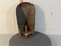 antique galvanized grain scoop with wood handle
