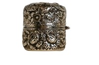 Sterling Silver Repousse Thimble Box