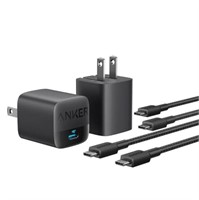 2-Pk Anker 30W Charger with USB-C to USB-C Cable