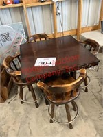 High top square table and four barstools