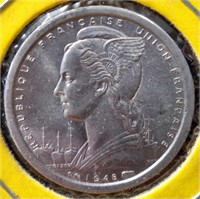 1948 French Eq African coin