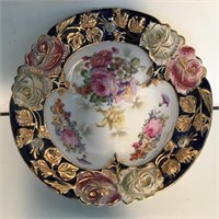 DECORATIVE CONTINENTAL BOWL GILT HAND PAINTED