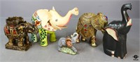 Ceramic, Metal, Wood & Resin Figurines / 5 pc