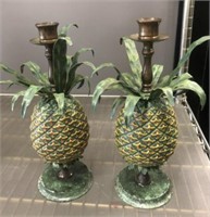 PETITE CHOSES PINEAPPLE CAST CANDLE HOLDERS