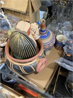 Clay vases and figurines.