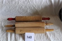 3 WOODEN ROLLING PINS