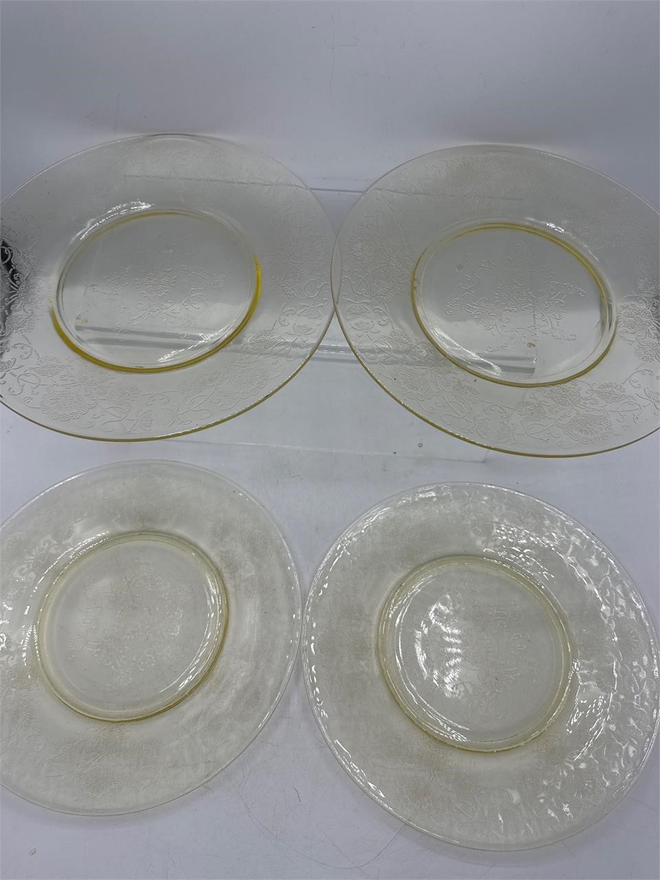 Yellow depression glass plates