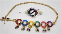 Two Bold Colorful Costume Jewelry Items