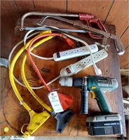 Hack Saws; Drill; & Electric Cords and Power Strip