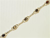 Sterling Silver Genuine Garmet Bracelet JC
