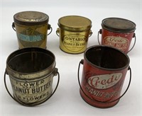 5 small peanut butter tins