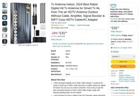 B3029  TV Antenna Indoor, 2024 Best Rated HD - 50F