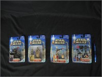 4 STAR WARS ACTION FIGURES IN PACKAGES