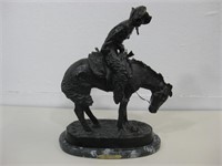 22" Signed Remington The Norther Bronze Statue