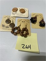 ONE MORE Exotic Wood Earring Lot!  4 Sets