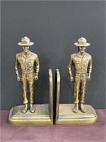 Brass Military soldier bookends