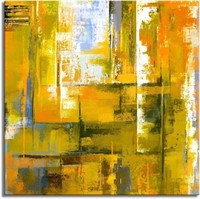 Yellow Modern Abstract Canvas Wall Art